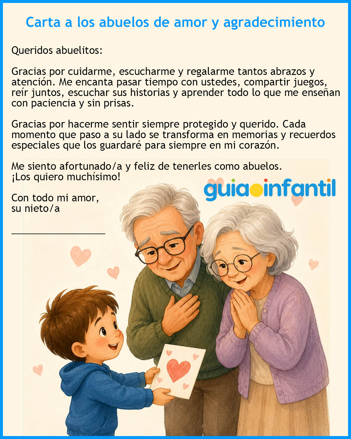 Carta de agradecimiento a los abuelos