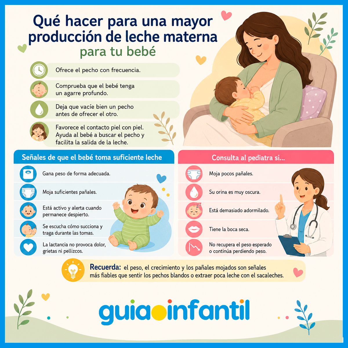 Cómo lograr una mayor producción de leche materna