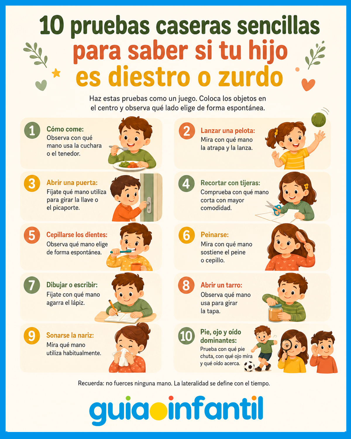 Pruebas para niños zurdos