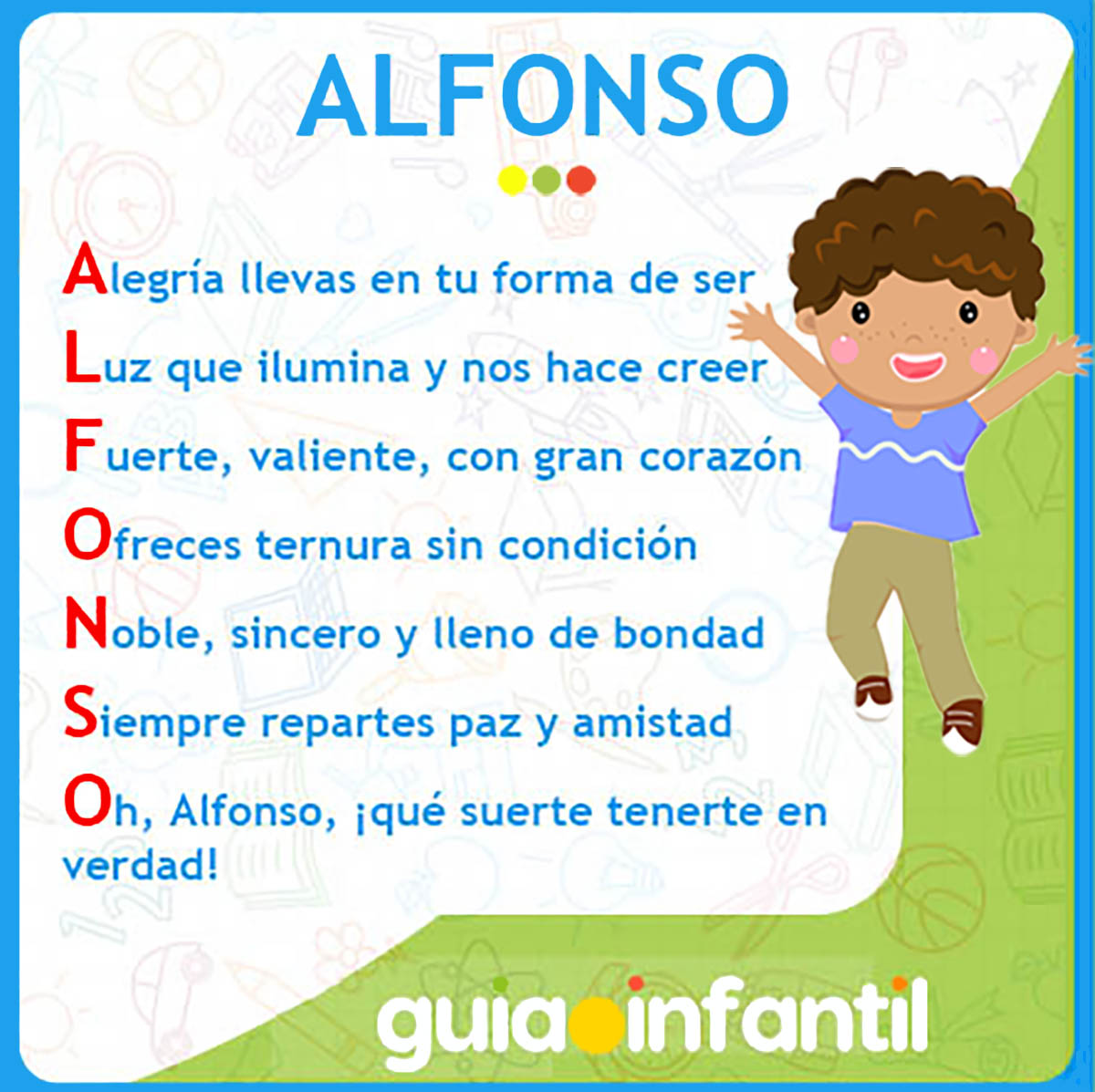 san Alfonso. Acróstico para felicitar