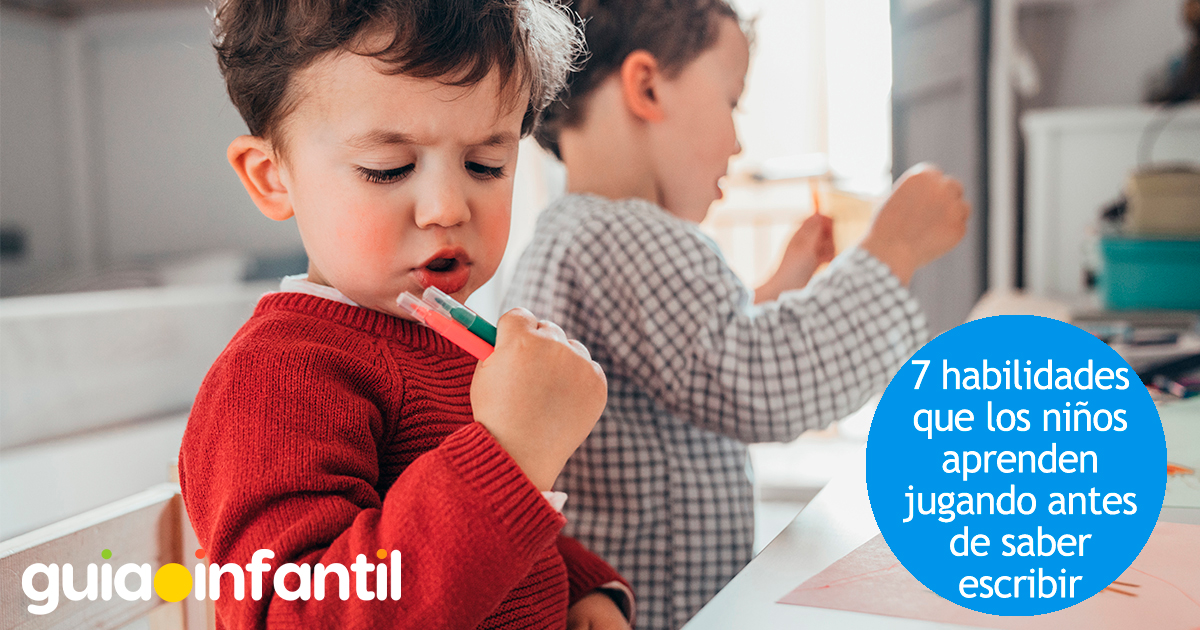 Qué habilidades aprenden los niños antes de escribir