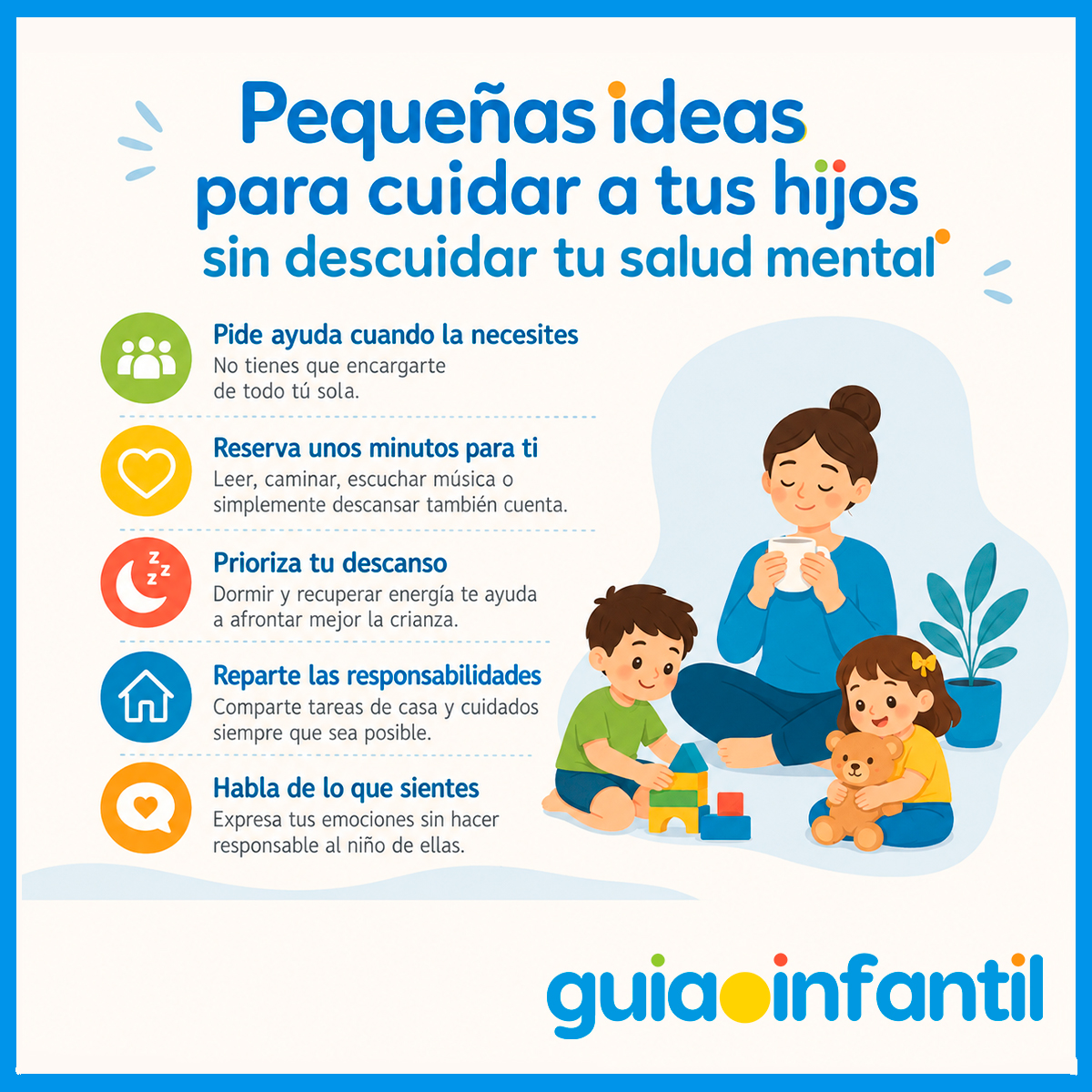 Ideas para cuidar la salud mental de los padres