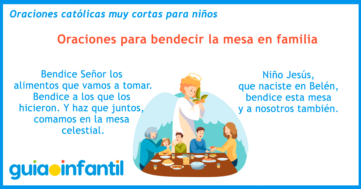 Bendecir la mesa en familia con unos rezos