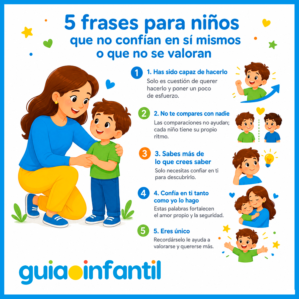 Frases para niños que no confían en sí mismos