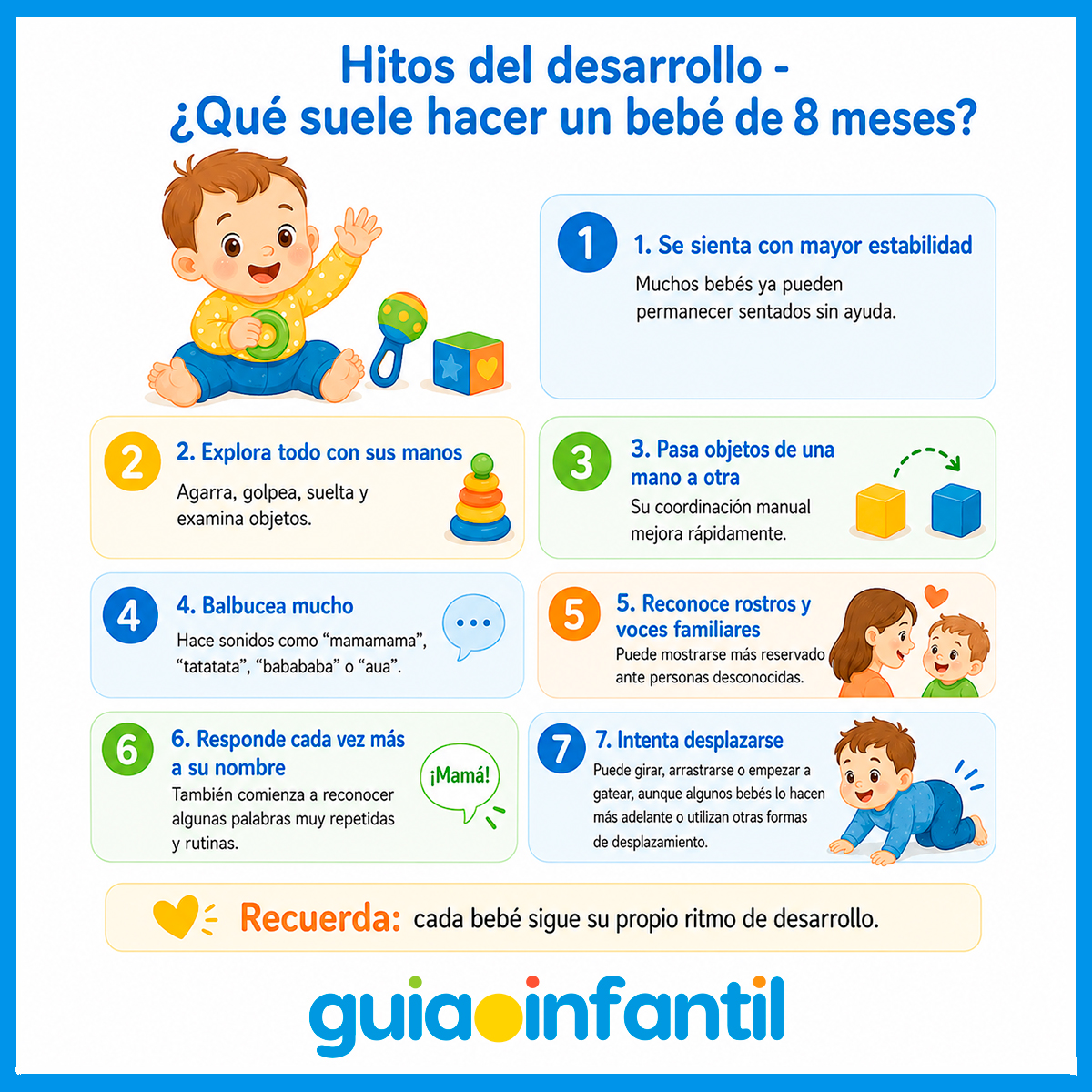 ¿Qué hace un bebé de 8 meses?