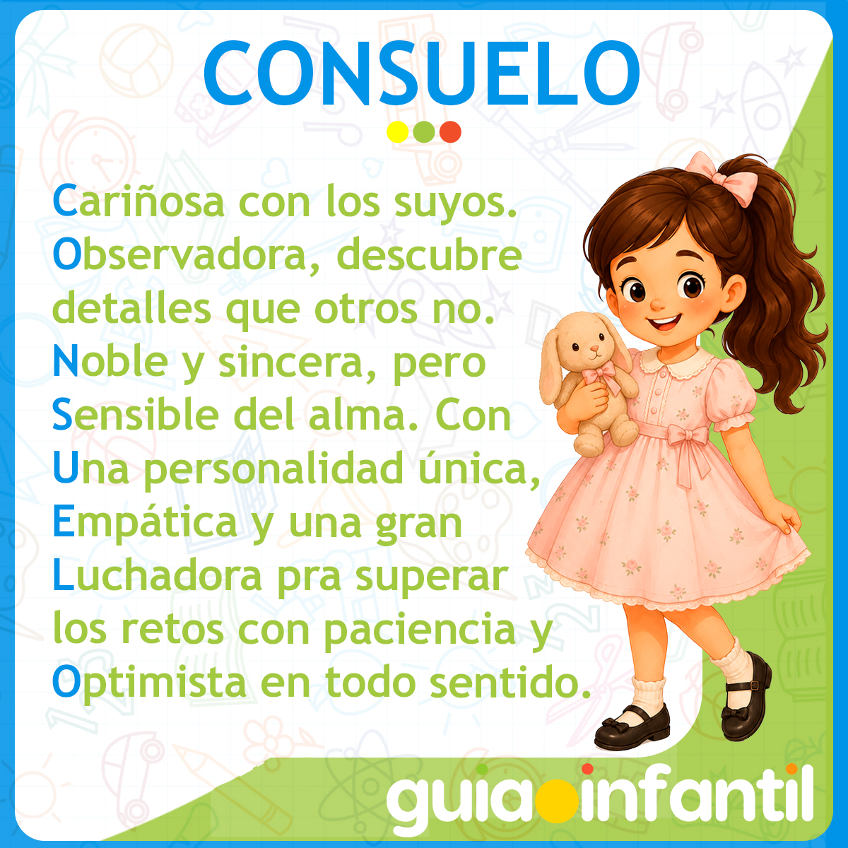 Acróstico del nombre Consuelo para niñas
