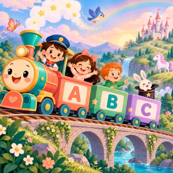 El tren del abecedario: Poema del alfabeto y juegos para aprender las letras