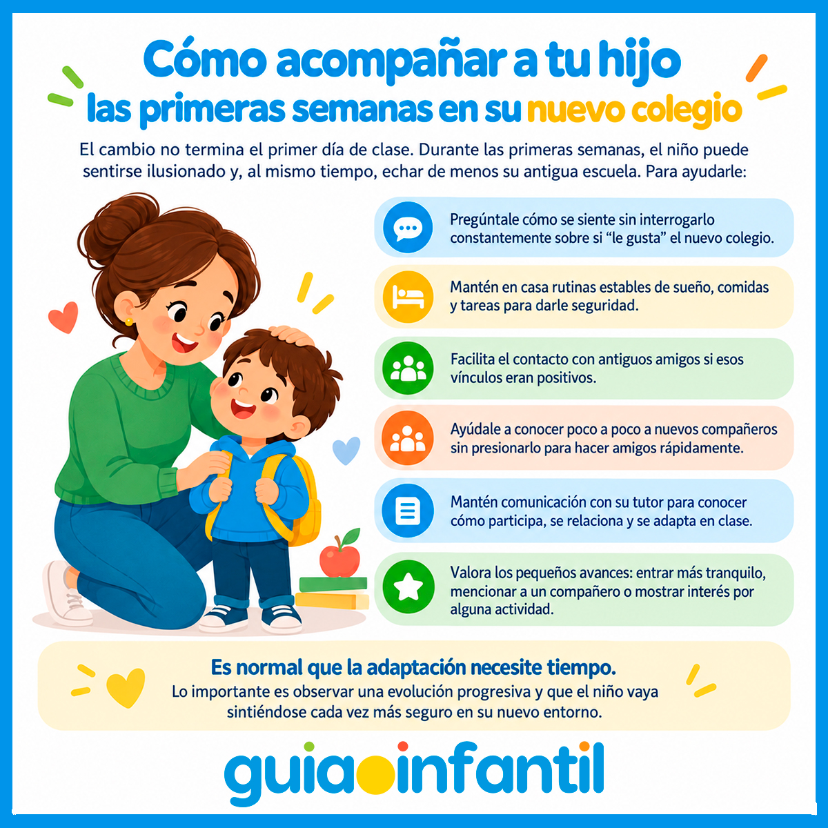 Acompañar al niño en un cambio de colegio