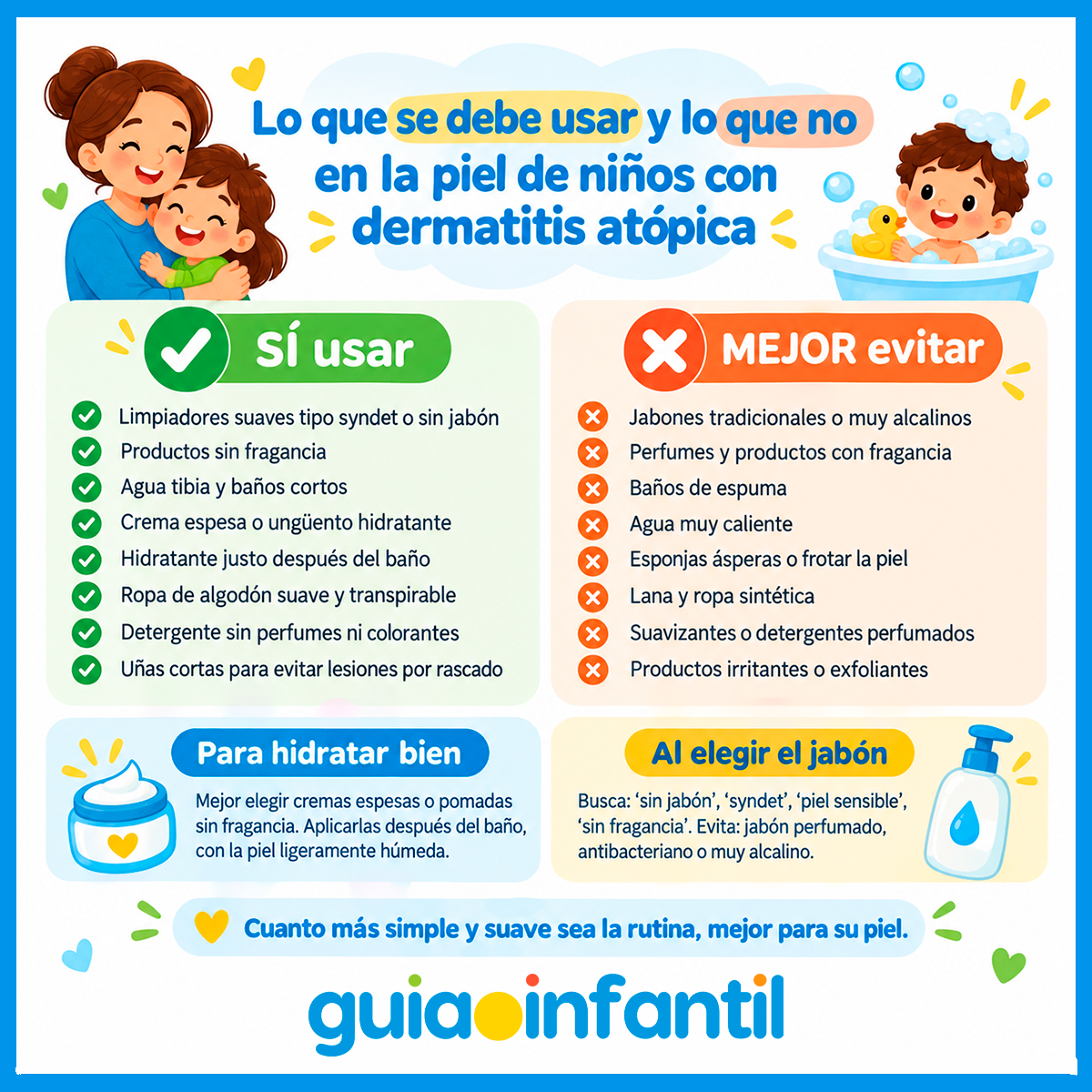 Qué no usar para la dermatitis atópica
