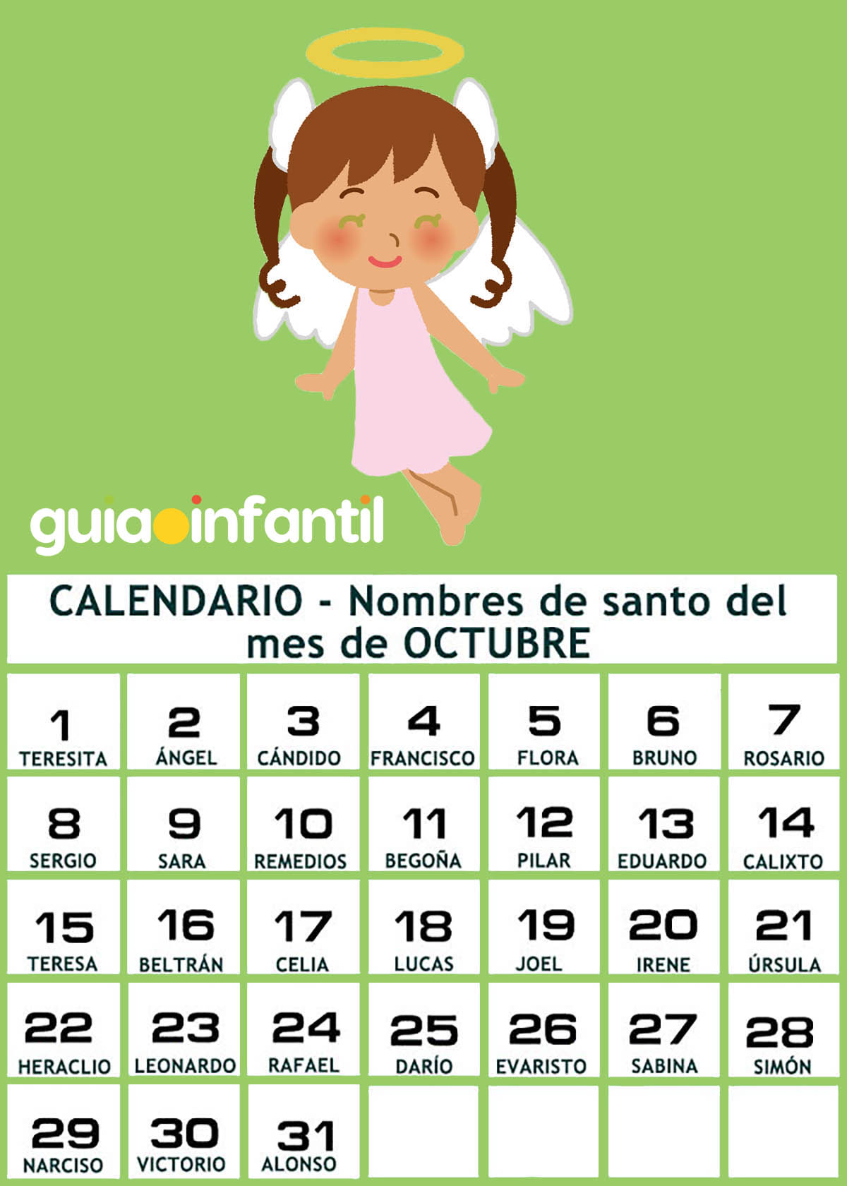 nombres de santo de octubre