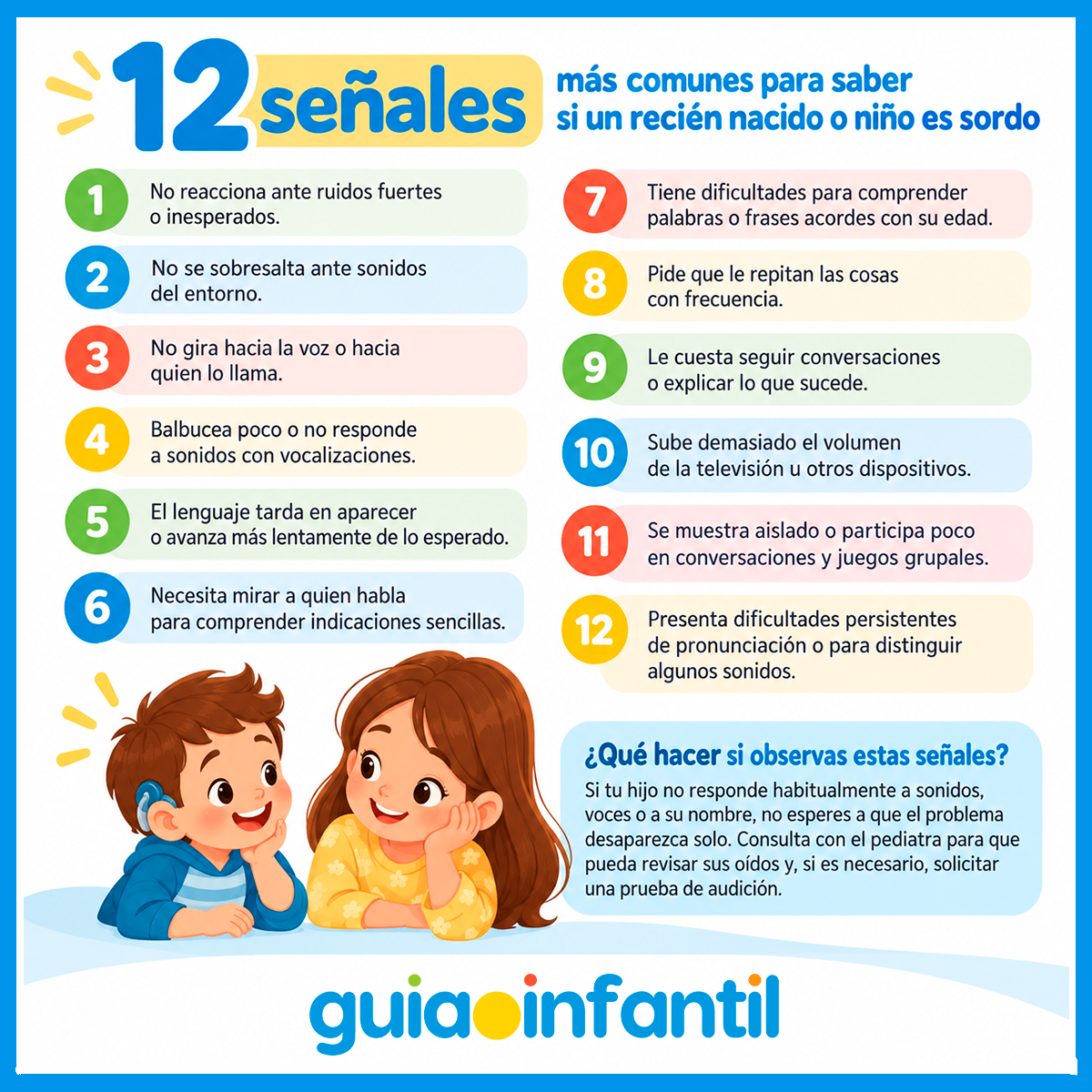 Señales comunes de que un niño es sordo