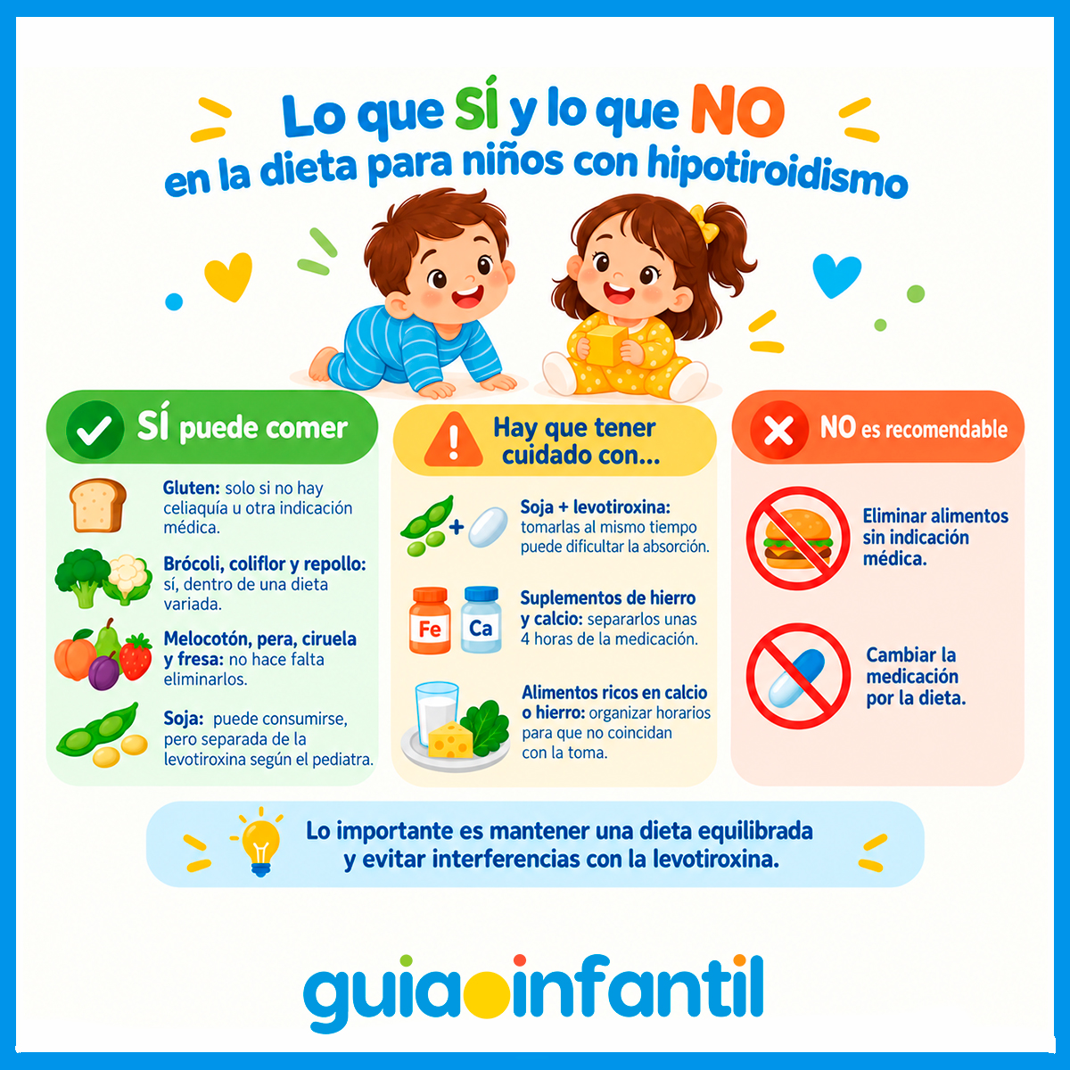 Sí y no en la dieta para el hipotiroidismo