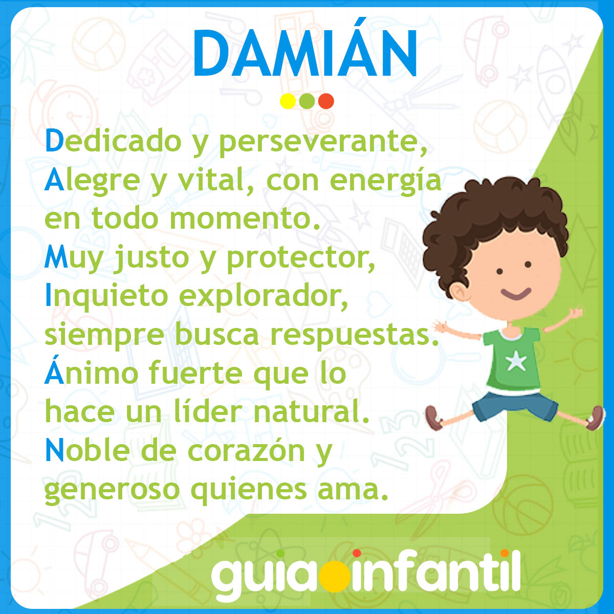 nombre Damián para niños