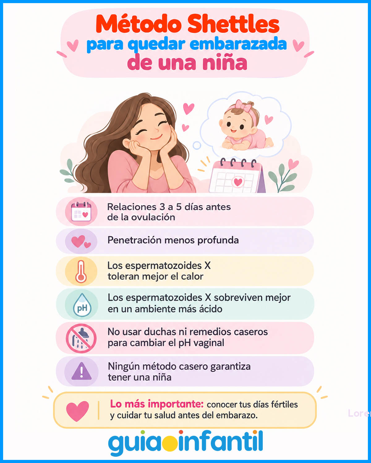 método para quedar embarazada de una niña