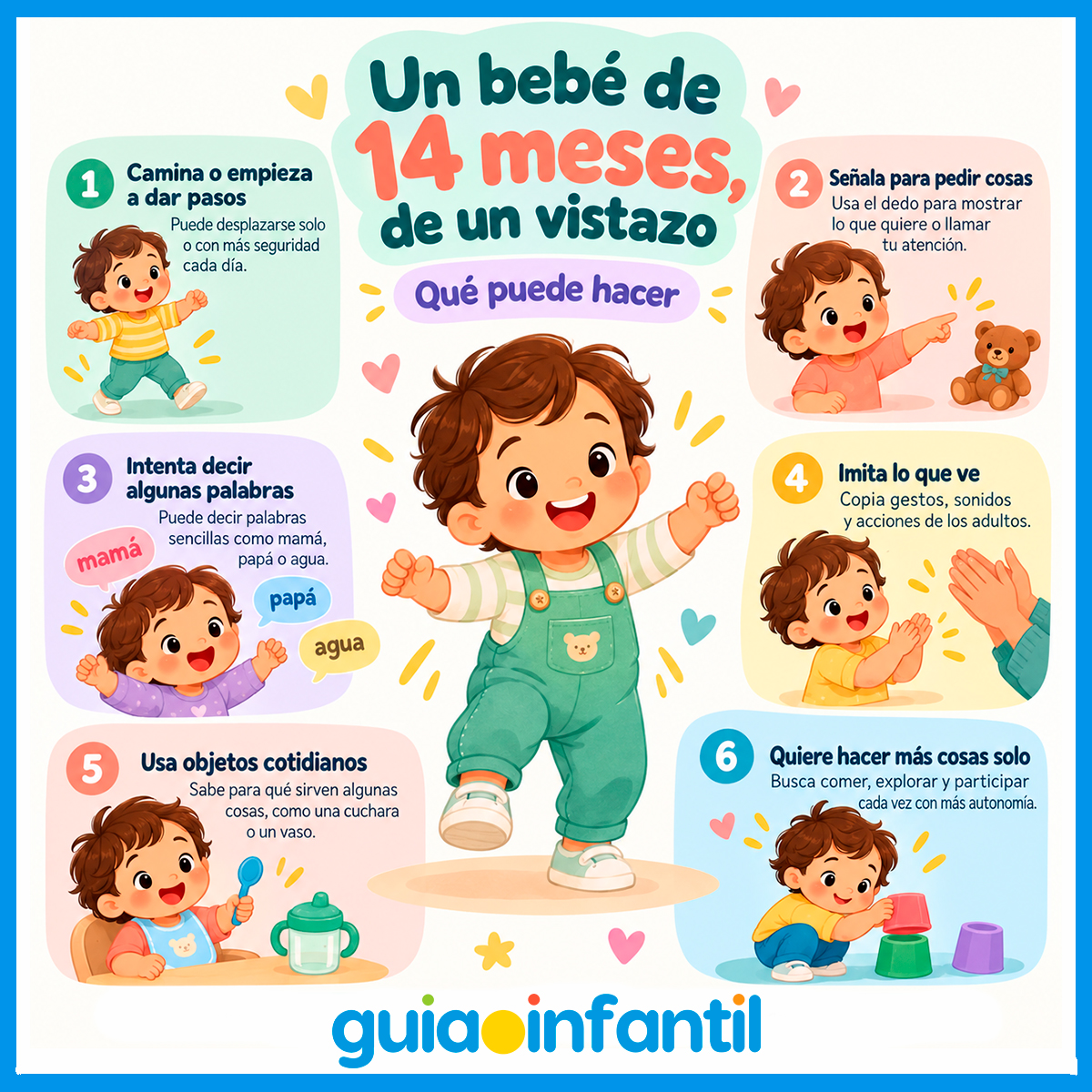 ¿Qué suele hacer un bebé de 14 meses?