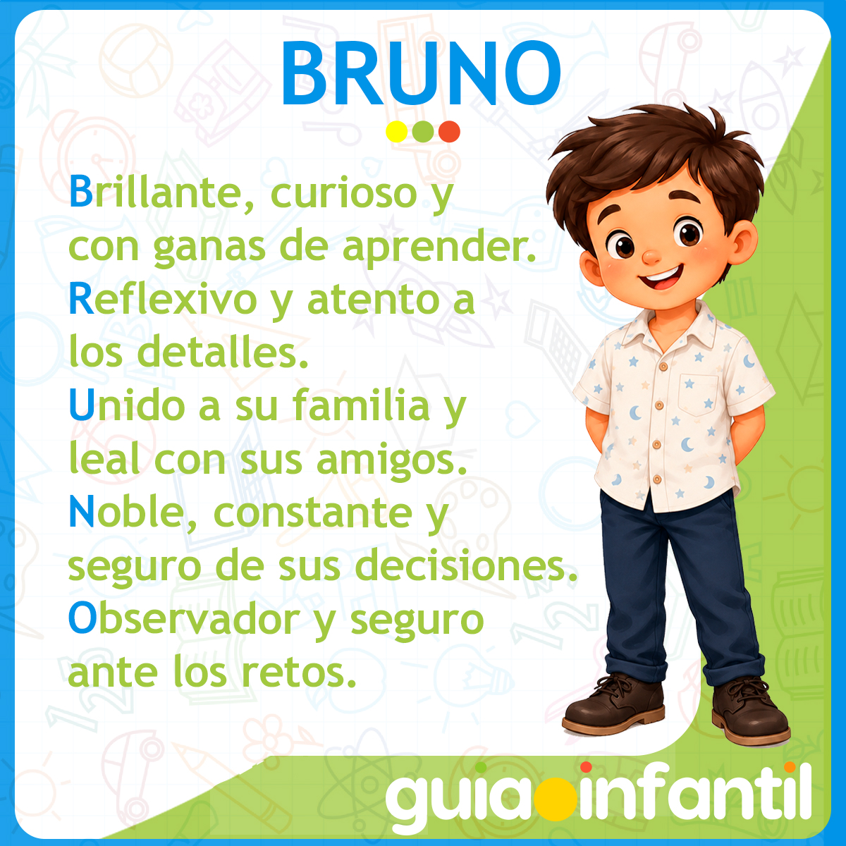 Acróstico del nombre Bruno para bebés