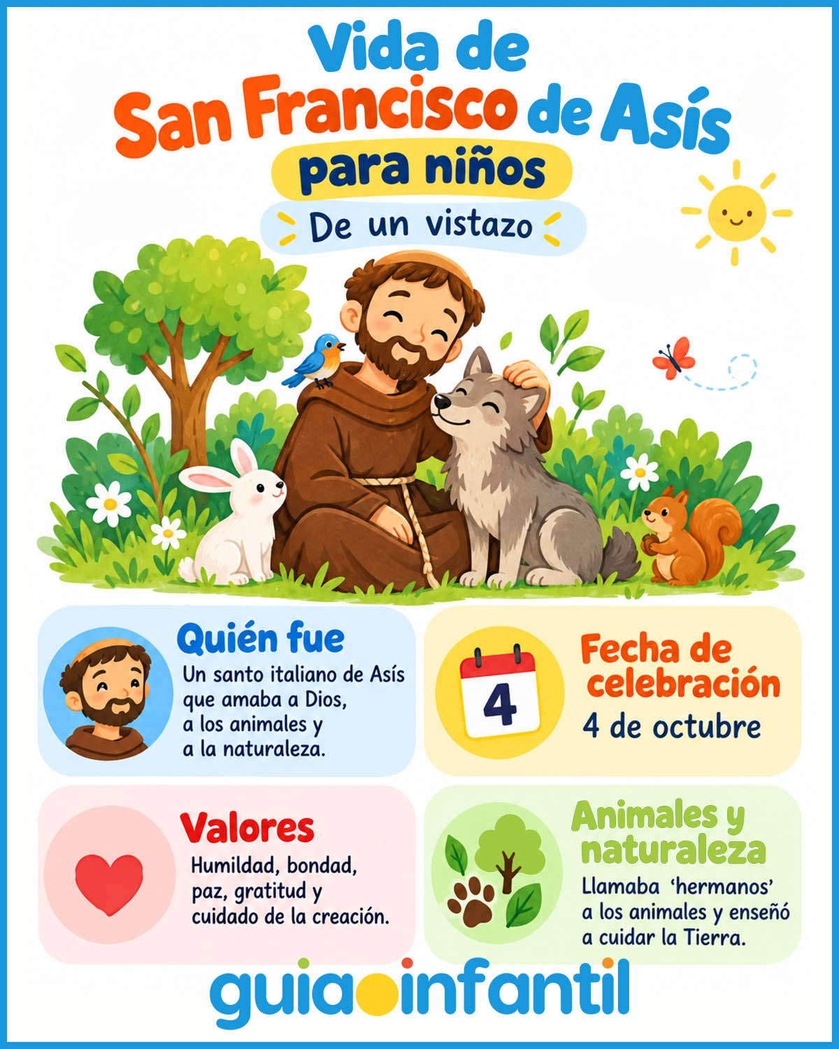 vida de San Francisco de Asís para niños
