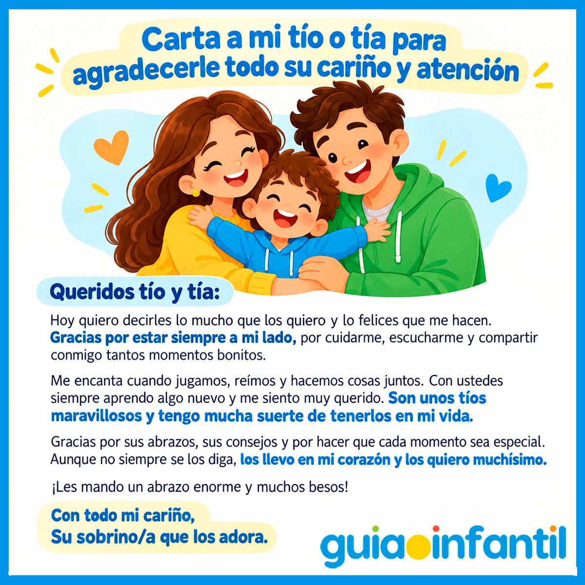 Carta especial a los tíos