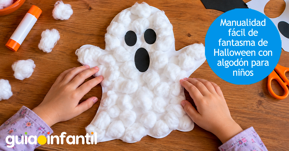 Manualidad fácil de fantasma de algodón