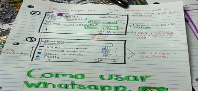 notas de una nieta para que su abuela use el celular correctamente