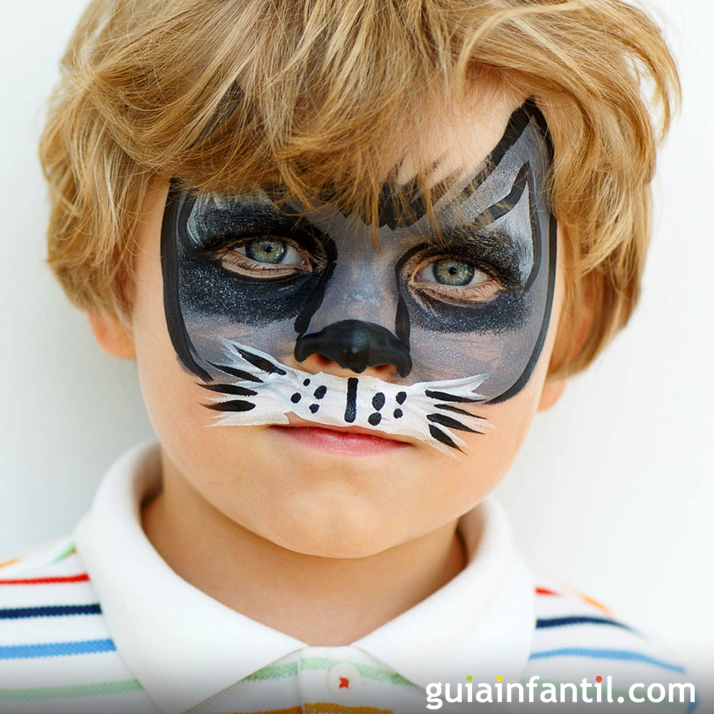 Maquillaje infantil de máscara de gato