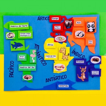Mapamundi casero para dar la vuelta al mundo. Manualidades infantiles