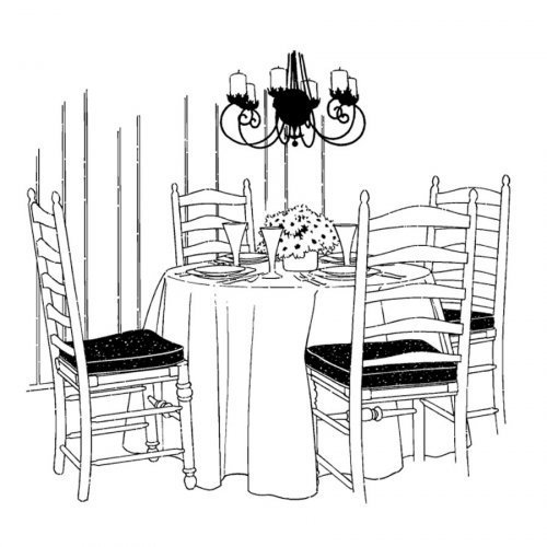 Dibujo de una mesa de comedor para pintar Dibujo de una mesa de comedor para pintar