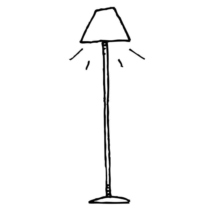 Dibujo de una lámpara para imprimir y colorear