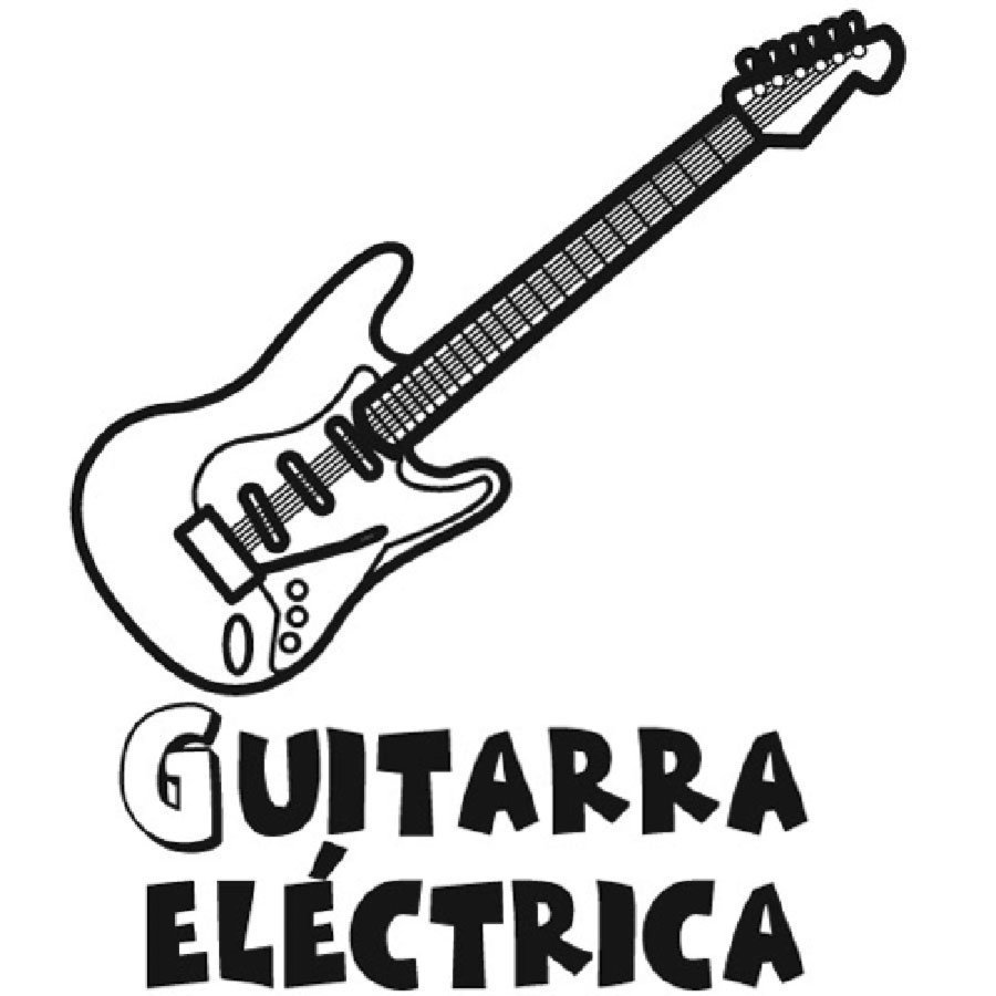 Dibujo para pintar de una guitarra eléctrica