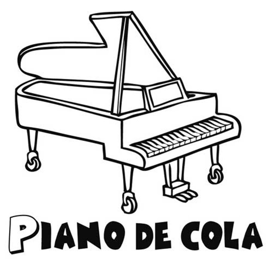Dibujo de un piano de cola para pintar