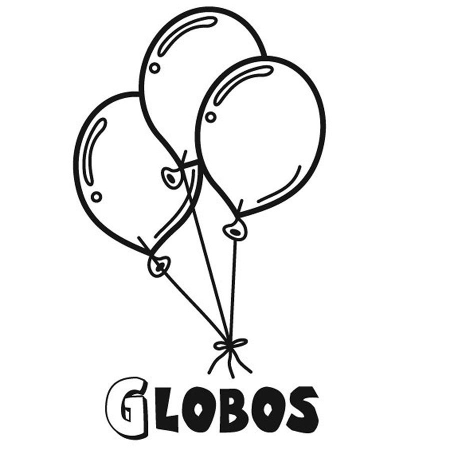 Dibujo de unos globos para imprimir y pintar