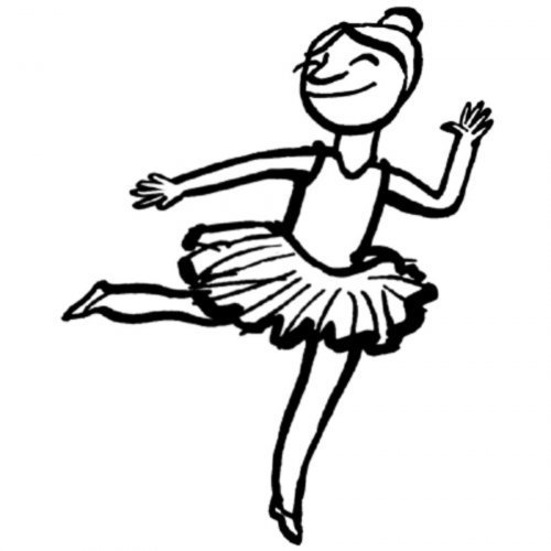 Dibujo para pintar de una bailarina