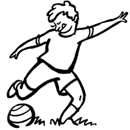 Dibujo de futbolista para imprimir y colorear