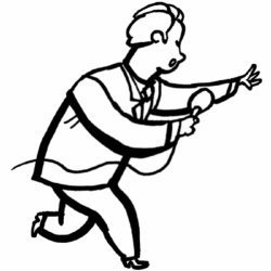 Dibujo de un periodista para pintar