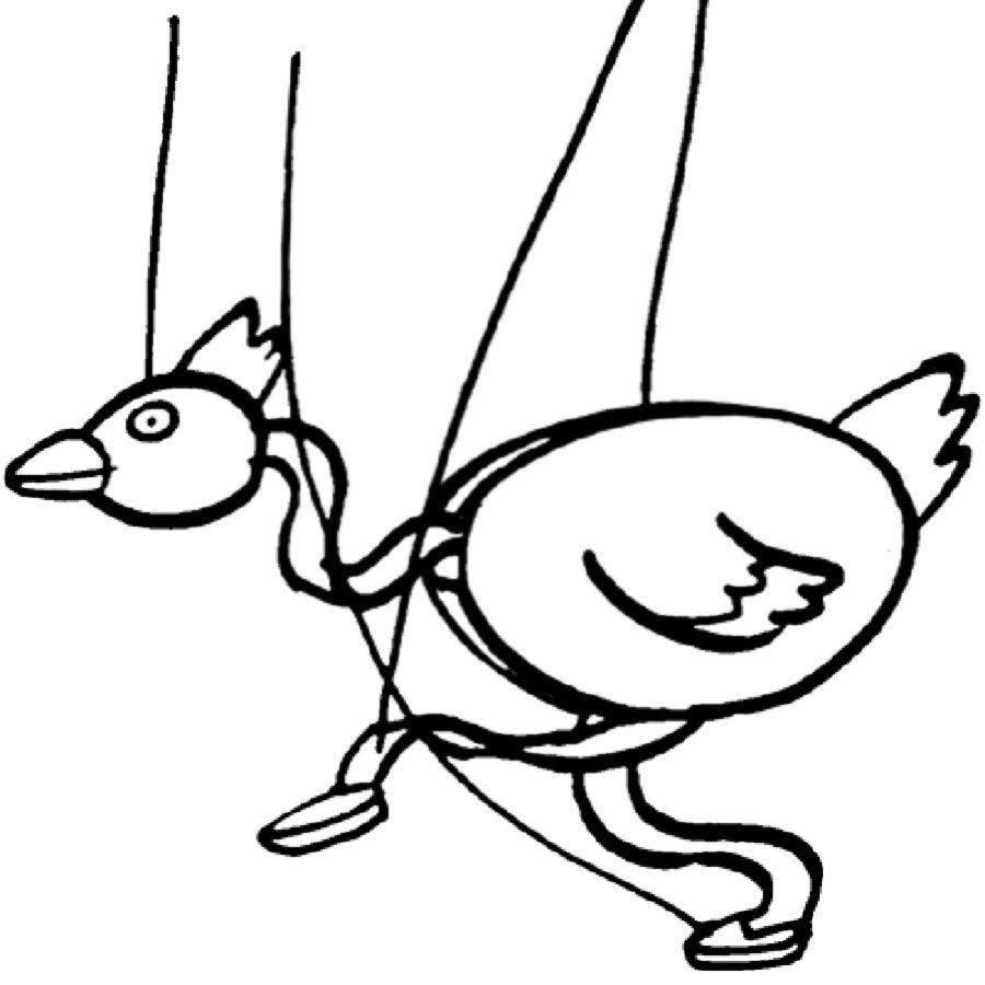 Dibujo de una marioneta para imprimir y colorear