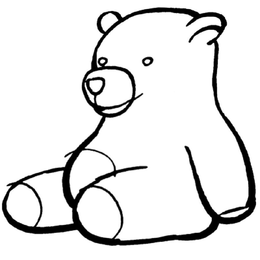 Dibujo para pintar de un oso de peluche