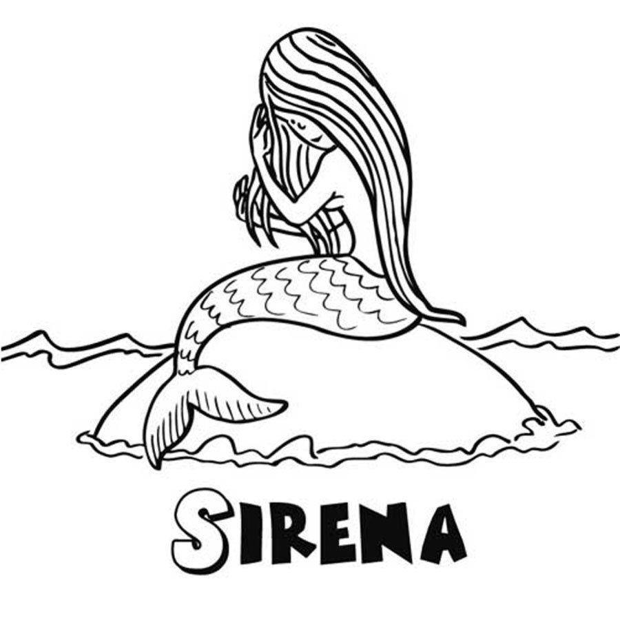 Dibujo De Una Sirena Para Imprimir Y Pintar