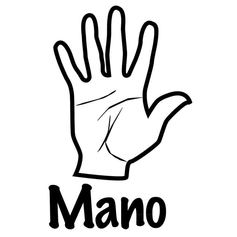 Dibujo para imprimir y colorear de una mano
