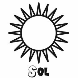 Dibujo de un sol para imprimir y pintar