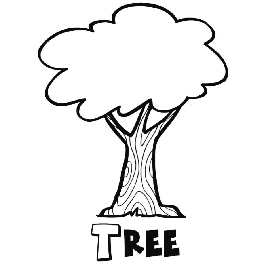 Dibujo de un árbol para imprimir y colorear