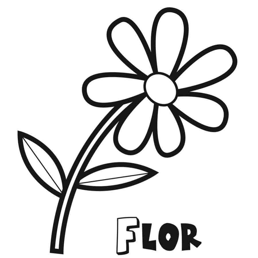 Dibujo de una flor para imprimir y colorear