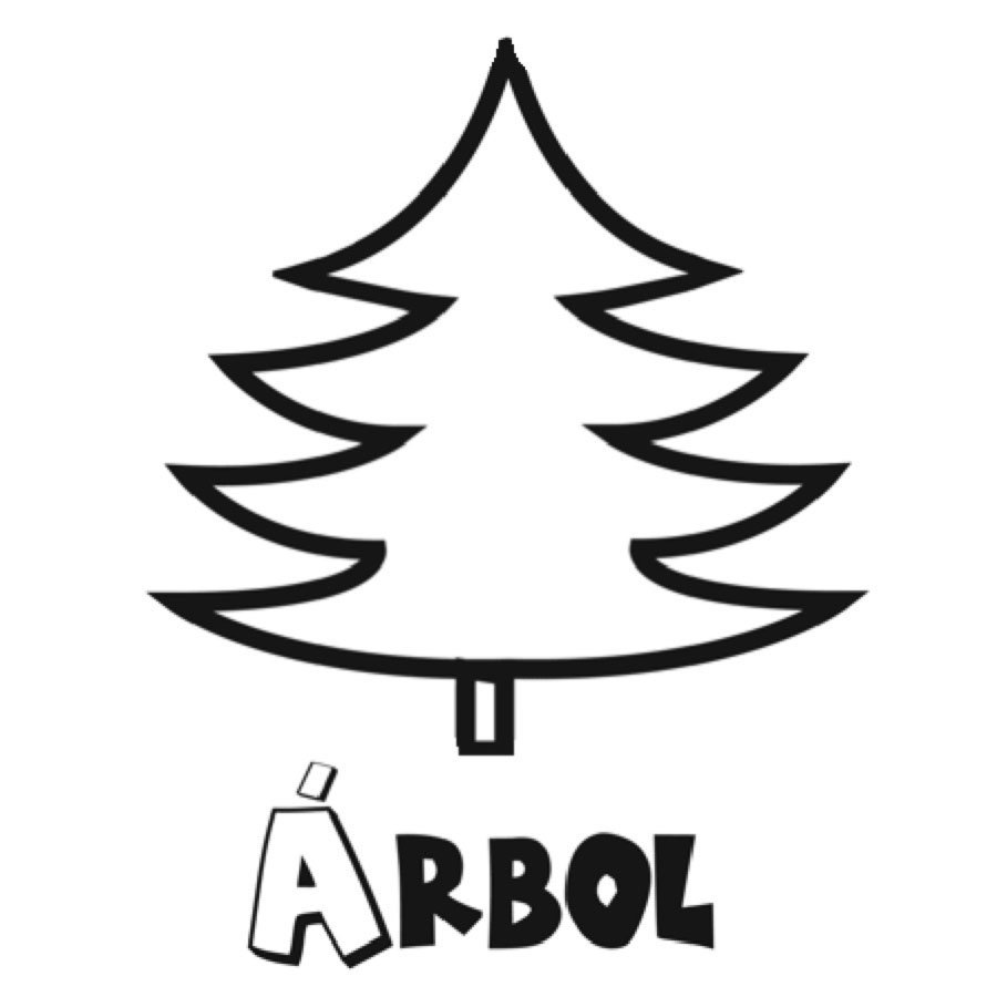 Dibujo de un pino para imprimir y pintar