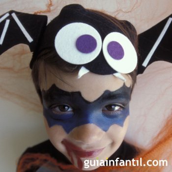 Maquillaje de murciélago para niños