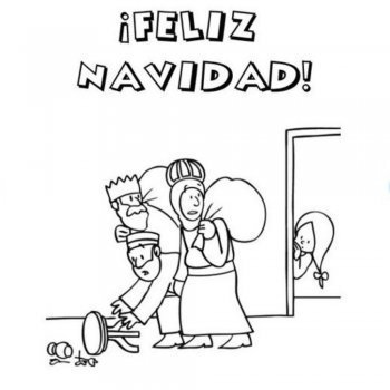 Postal de Navidad de los Reyes Magos para colorear