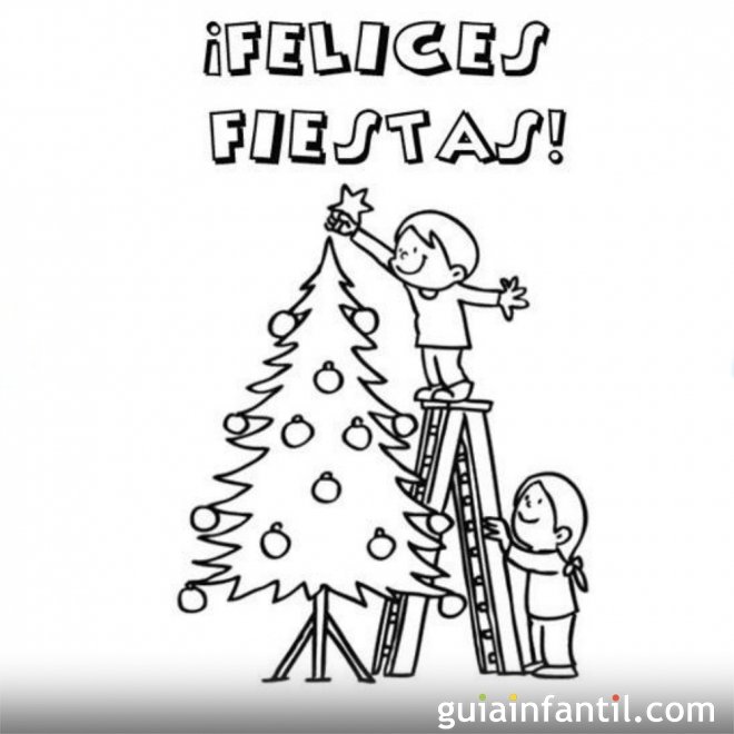 Felicitación navideña para colorear