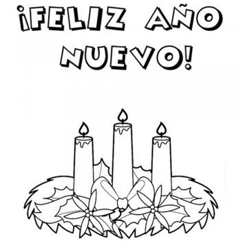 Felicitación de año nuevo para colorear