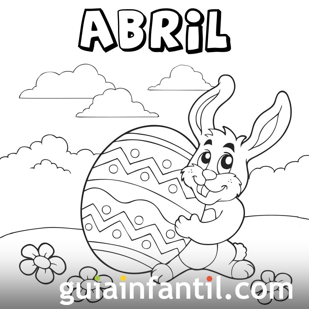 Mes de abril de 2016 para colorear
