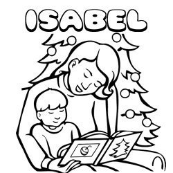Isabel. Nombres de Navidad para colorear