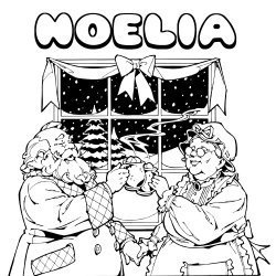 Noelia. Nombres de Navidad para colorear