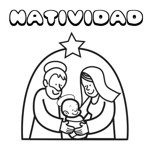 Natividad. Nombres de Navidad para colorear